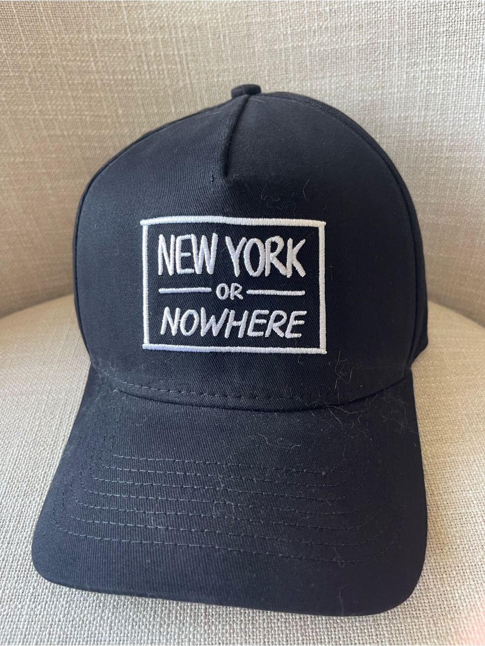 New York or Nowhere Black Baseball Cap
